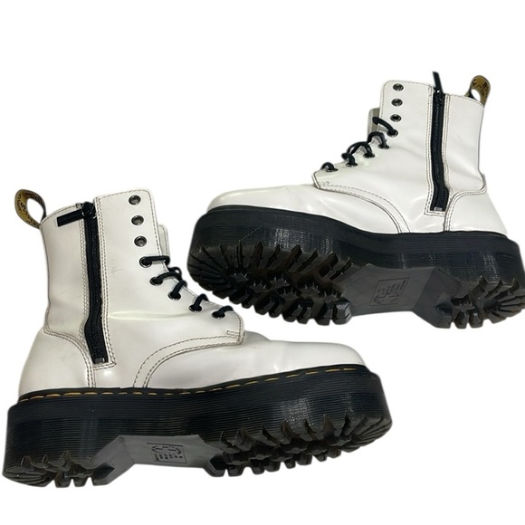 Free People Dr. Martens Jaydon Lace Up Platform Boots White SZ 7 - Picture 9 of 12